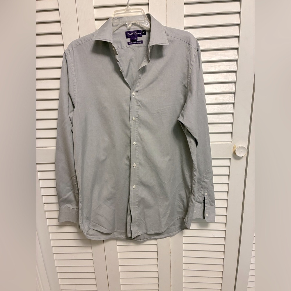 Ralph Lauren Purple Label Light Gray Cotton Dress Shirt